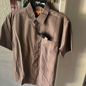 Men's Brown Short Sleeve Shirt